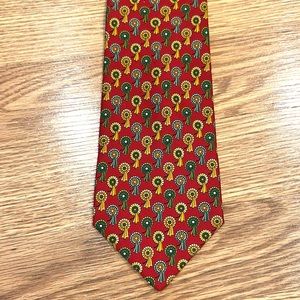 Salvatore Ferragamo red silk Necktie made in‎ Italy
